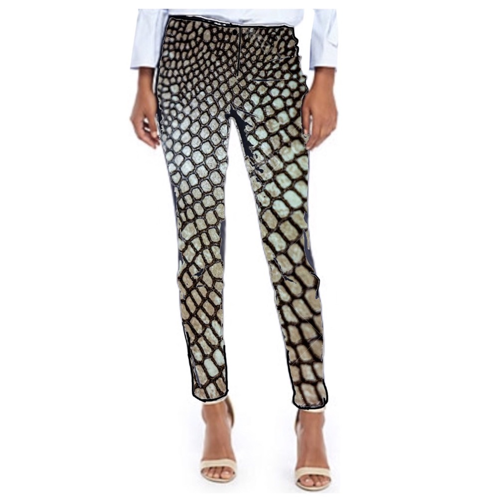 Skinny Stretch Slim Cut Pant ZIP Pocket Art
